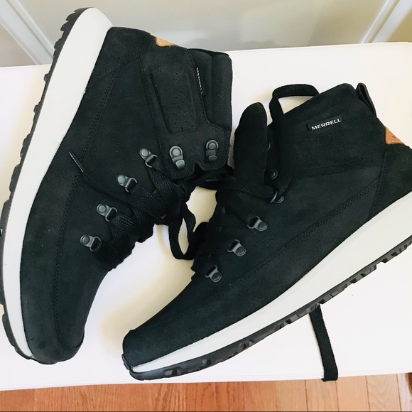 Merrell Men's Classic Chukka Leather Hiking sneaker suede Boots black - Picture 2 of 11